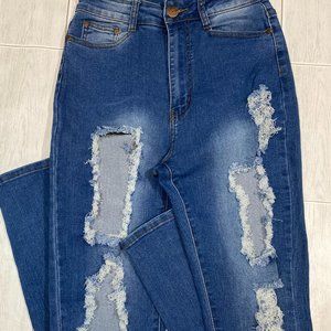 Distressed High Waist Jeans